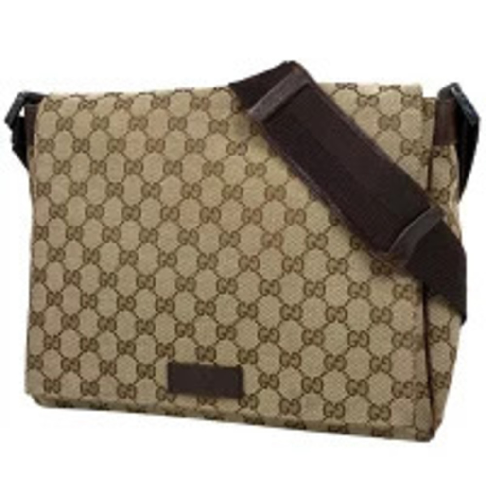 Gucci GG Shoulder Bag Messenger Canvas Brown